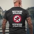 Deutsche Sprache, Schwere Sprache Kurzärmliges Herren-T-Kurzärmliges Herren-T-Shirt für Herren, Lustiges Sprachlerner Motiv Geschenke für alte Männer