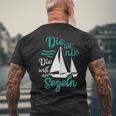 Die Tut Nix Die Will Nur Saileln Sailboat T-Shirt mit Rückendruck Geschenke für alte Männer