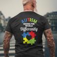 Die Welt Anders Sehen Das Awareness Für Autismus T-Shirt mit Rückendruck Geschenke für alte Männer