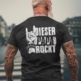 Dieser Papa Rockt Heavy Metal Rocker Rock & Roll Papa T-Shirt mit Rückendruck Geschenke für alte Männer