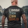 Digga Ich Bin 13 Jahre 13Th Birthday Boy Gamer T-Shirt mit Rückendruck Geschenke für alte Männer