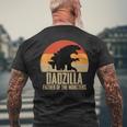 Dinosaur Dad Monsters Father's Day Dadzilla Dino Sunset Men's T-shirt Back Print Gifts for Old Men