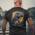 Dinosaur T-Rex Totality April 8 2024 Total Solar Eclipse Men's T-shirt Back Print Gifts for Old Men