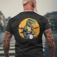 Dinosaurier Schlagzeuger Kurzärmliges Herren-T-Kurzärmliges Herren-T-Shirt, Lustiges T-Rex Musik Motiv Geschenke für alte Männer