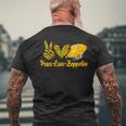 Dirigible Zepelin Love Peace Airship Blimp Zeppelin Men's T-shirt Back Print Gifts for Old Men