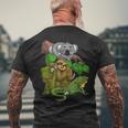 Divertido Coala Perezoso Tortuga Iguana Escuadra Zoo Animal Camiseta Hombre Estampado Espalda Regalos para ancianos