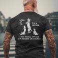 Dog Mocks Humans Look At Me I'm A Human Men's T-shirt Back Print Gifts for Old Men