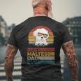 Dog Vintage Best Maltese Dad Ever Fathers Day Puppy Dog Dad Men's T-shirt Back Print Gifts for Old Men