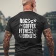 Dogs Coffee Fitness Donuts Gym Foodie Workout Fitness Mens Back Print T-shirt Gifts for Old Men