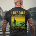 I Like Dogs And Weed And Maybe 3 People Vintage Stoner Men's T-shirt Back Print Gifts for Old Men