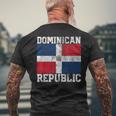 Dominican Republic Flag Family Pride Country Vintage Men's T-shirt Back Print Gifts for Old Men