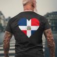 Dominican Republic Flag Heart Dominican Republic Men's T-shirt Back Print Gifts for Old Men