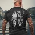 Don't Let The Old Man In Vintage American Flag Style Men's T-shirt Back Print Gifts for Old Men