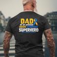 Down Syndrome Dad Of A T21 Superhero Down Syndrome Awareness Mens Back Print T-shirt Gifts for Old Men
