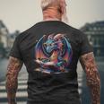 Dragons Reading Book Distressed Bookworms Dragons And Books Men's T-shirt Back Print Gifts for Old Men