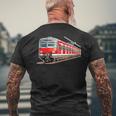 Driftzug Bahn Railenverkehr Travel Train Railway T-Shirt mit Rückendruck Geschenke für alte Männer