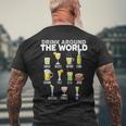 Drink Around The World Travel Tourist Road Trip Alcoholic Men's T-shirt Back Print Gifts for Old Men