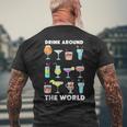 Drinking Around The World Adult Vacation Drink Showcase Men's T-shirt Back Print Gifts for Old Men