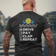Drive Pay Clap Repeat Water Polo Dad Mens Back Print T-shirt Gifts for Old Men