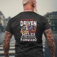 I Have Driven More Miles In Reverse Than You Have Forward Semi Trailer Truck Driver American Flag Mens Back Print T-shirt Gifts for Old Men