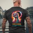 Eagle Pass Texas Total Solar Eclipse 2024Rex Dinosaur Men's T-shirt Back Print Gifts for Old Men