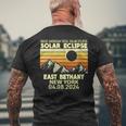 East Bethany New York Total Solar Eclipse 2024 Men's T-shirt Back Print Gifts for Old Men