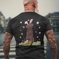 Easter Cute Chocolate Labrador Dog Lover Bunny Eggs Easter Men's T-shirt Back Print Gifts for Old Men