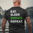 Eat Sleep Animate Repeat Animator Animation Lovers Men's T-shirt Back Print Gifts for Old Men