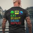 Eat Sleep Dash Repeat Video Game Geometry Video Gamer Men's T-shirt Back Print Gifts for Old Men