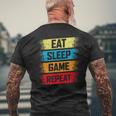 Eat Sleep Game Repeat Gaming T-Shirt mit Rückendruck Geschenke für alte Männer