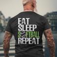 Eat Sleep Softball Repeat Cool Sports Men's T-shirt Back Print Gifts for Old Men