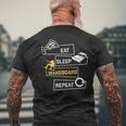 Eat Sleep Wakeboarding Wakeboard Wakeboarder Board T-Shirt mit Rückendruck Geschenke für alte Männer