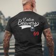 Eaton Beavers 69 Adult Humor Baseball Men's T-shirt Back Print Gifts for Old Men