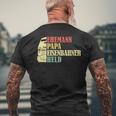 Ehemann Papa Eisenbahner Heldater T-Shirt mit Rückendruck Geschenke für alte Männer