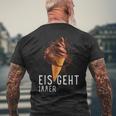 Eis Geht Immer Eisparele Eiscafe Schokoladeneis Orange T-Shirt mit Rückendruck Geschenke für alte Männer