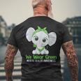 Elehant Mental Health Awareness Green Ribbon Men's T-shirt Back Print Gifts for Old Men