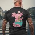 Me Encantan Los Fideos Y El Axolotl Kawaii Anime Kawaii Camiseta Hombre Estampado Espalda Regalos para ancianos