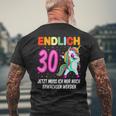 Endlich 30 Jetzt Muss Ich Nur Noch Erwachsen Werden Endlich T-Shirt mit Rückendruck Geschenke für alte Männer