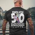 Endlich 50 Jetzt Muss Ich Nur Noch Arwachsenwerden Unicorn S T-Shirt mit Rückendruck Geschenke für alte Männer