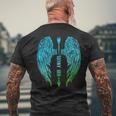 Engelsflügel Herren Kurzärmliges Herren-T-Kurzärmliges Herren-T-Shirt Schwarz His Angel Aufschrift, Geschenk für Ihn Geschenke für alte Männer