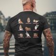 English Bulldog Yoga Men's T-shirt Back Print Gifts for Old Men