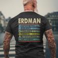 Erdman Family Name Erdman Last Name Team Men's T-shirt Back Print Gifts for Old Men
