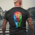 Eritrea Flag Lion Pride Eritrean Flag Roots Eritrea Men's T-shirt Back Print Gifts for Old Men