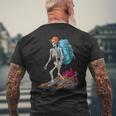 Esqueleto Al Aire Libre Aventuras De Montaña Esqueleto Senderismo Camiseta Hombre Estampado Espalda Regalos para ancianos