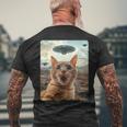 Extraterrestrial Encounter Men's T-shirt Back Print Gifts for Old Men