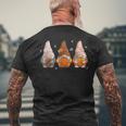 Fall Gnomes Thanksgiving Gnomes With Pumpkin Autumn Leaves Mens Back Print T-shirt Gifts for Old Men