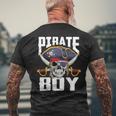 Family Skull Pirate Boy Jolly Roger Crossbones Flag Men's T-shirt Back Print Gifts for Old Men
