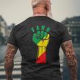Fano Fist With The Ethiopian Flag Men's T-shirt Back Print Gifts for Old Men