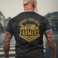 Farm Local Food Patriotic Farming Idea Farmer Men's T-shirt Back Print Gifts for Old Men