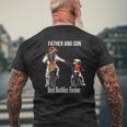 Father & Son Motocross Dirt Bike Motorcycle Mens Back Print T-shirt Gifts for Old Men
